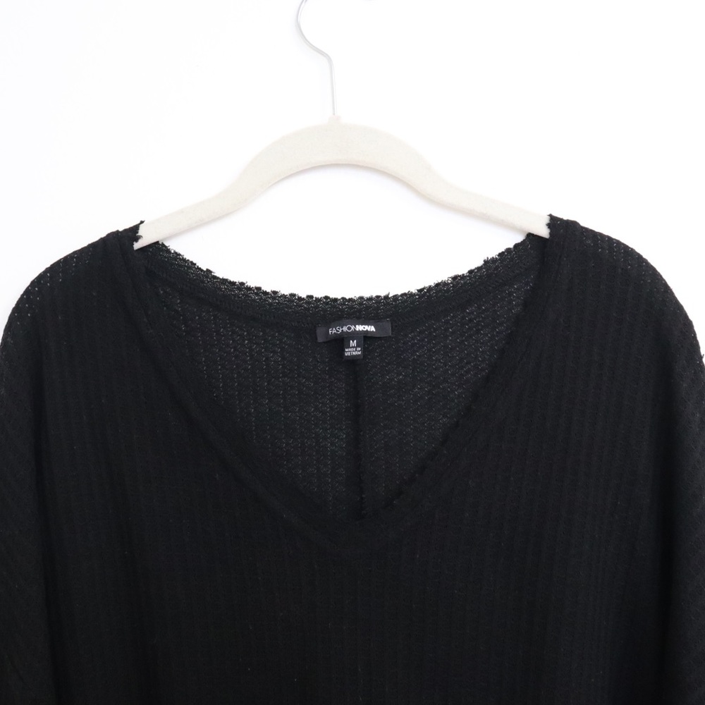 Fashion Nova Waffle V-Neck Lounge Top - Picture 3 of 8